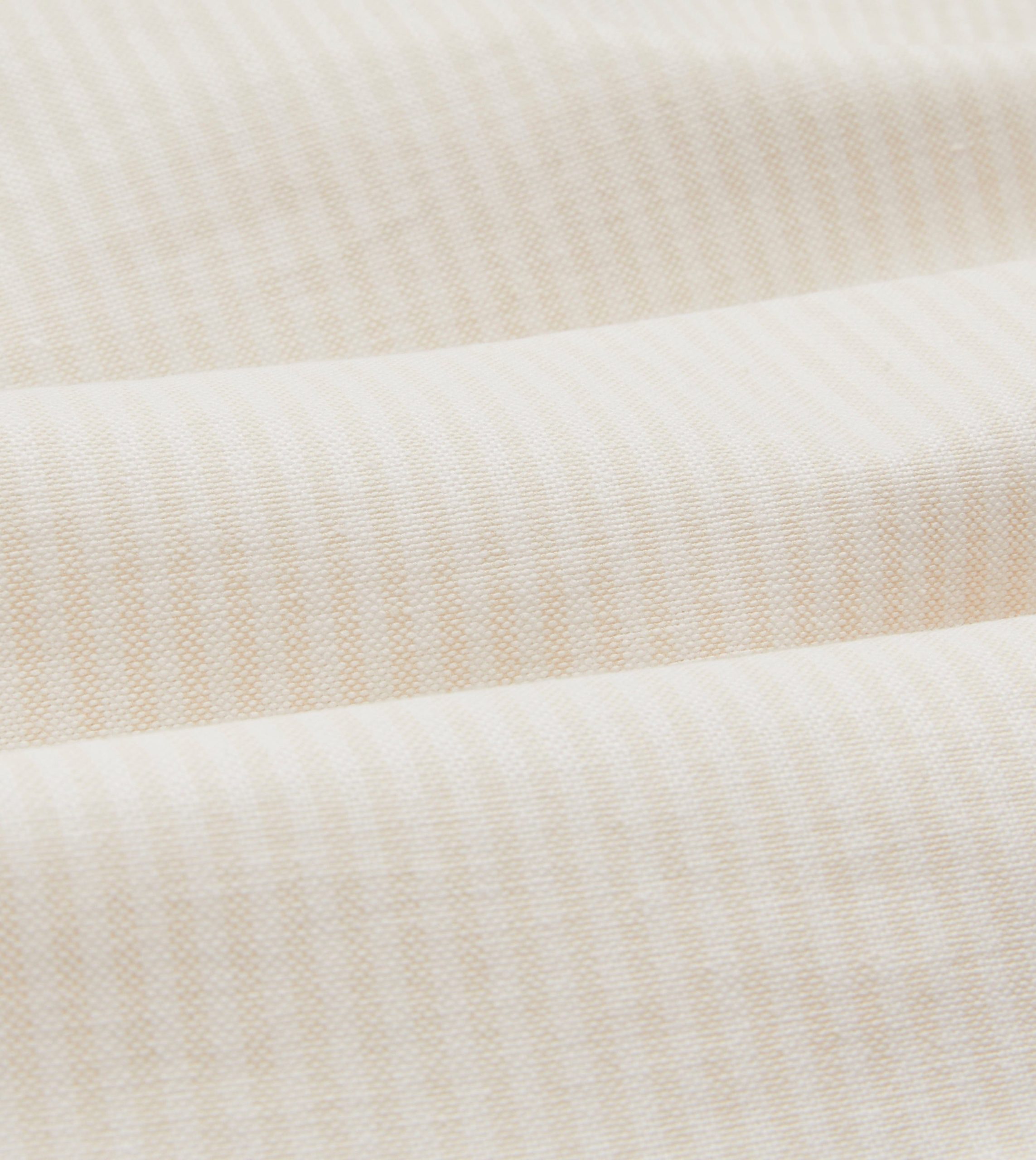 Cream Ticking Stripe Cotton Oxford Cloth Button-Down Shirt - Image 2