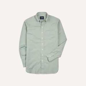 Green Pinpoint Oxford Cotton Cloth Button-Down Shirt