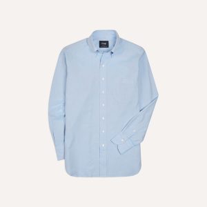 Blue Pinpoint Oxford Cotton Cloth Button-Down Shirt