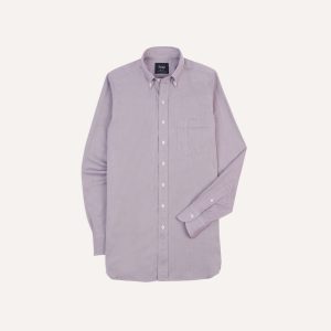 Lilac Pinpoint Oxford Cotton Cloth Button-Down Shirt