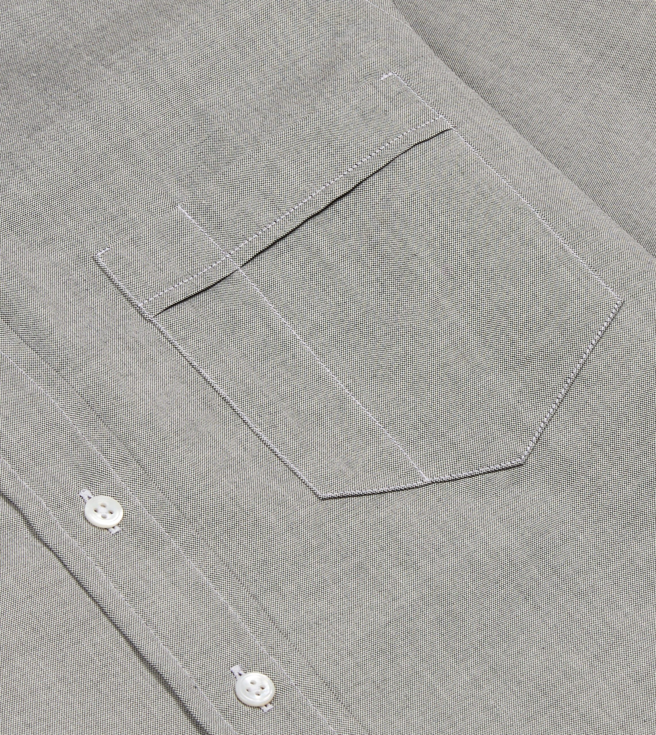Grey Pinpoint Oxford Cotton Cloth Button-Down Shirt - Image 4