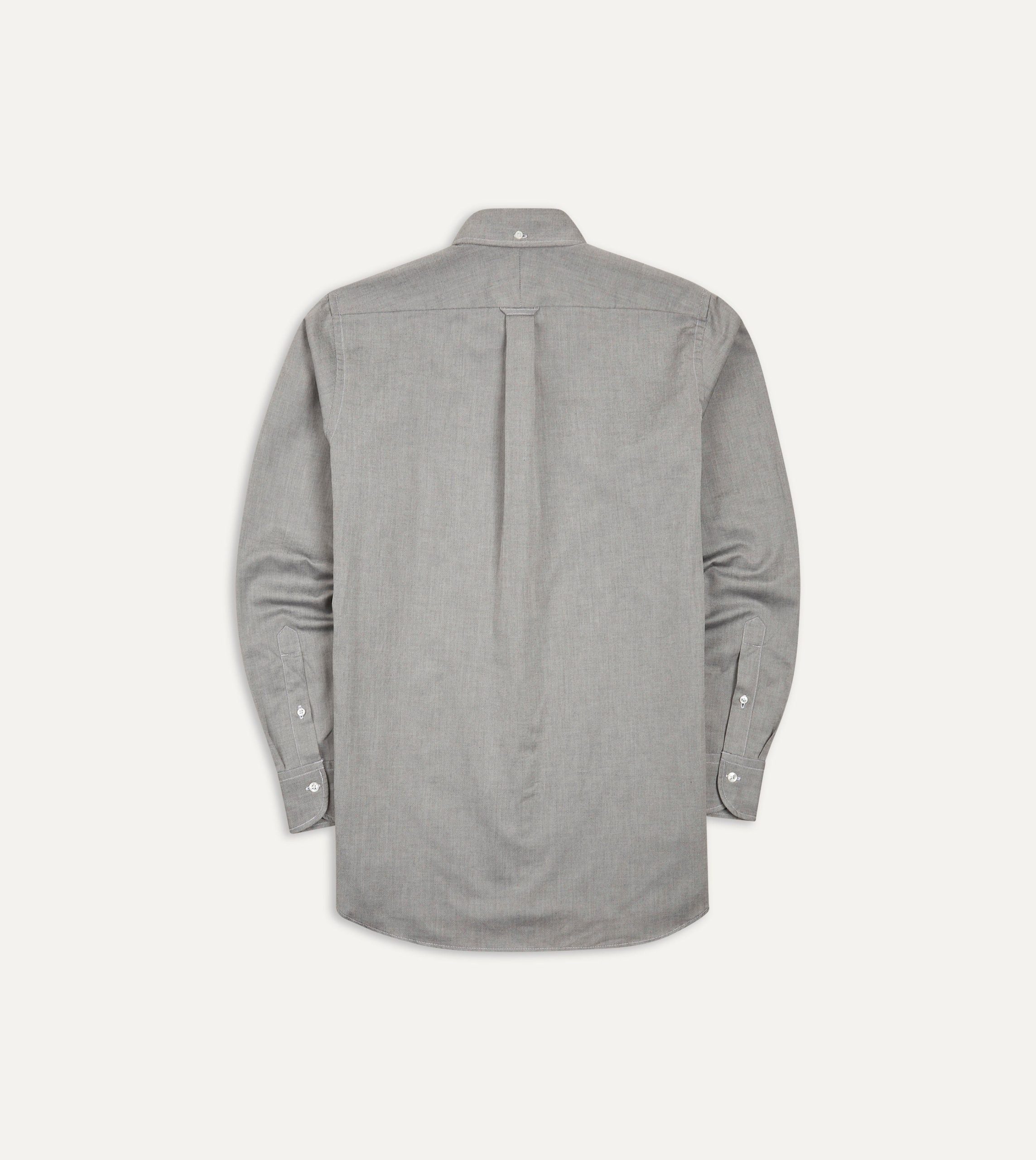 Grey Pinpoint Oxford Cotton Cloth Button-Down Shirt - Image 6