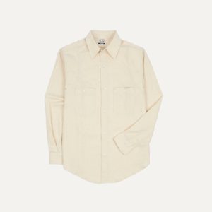 Big Yank '1920' Ecru Cotton-Linen Twill Flyer Shirt