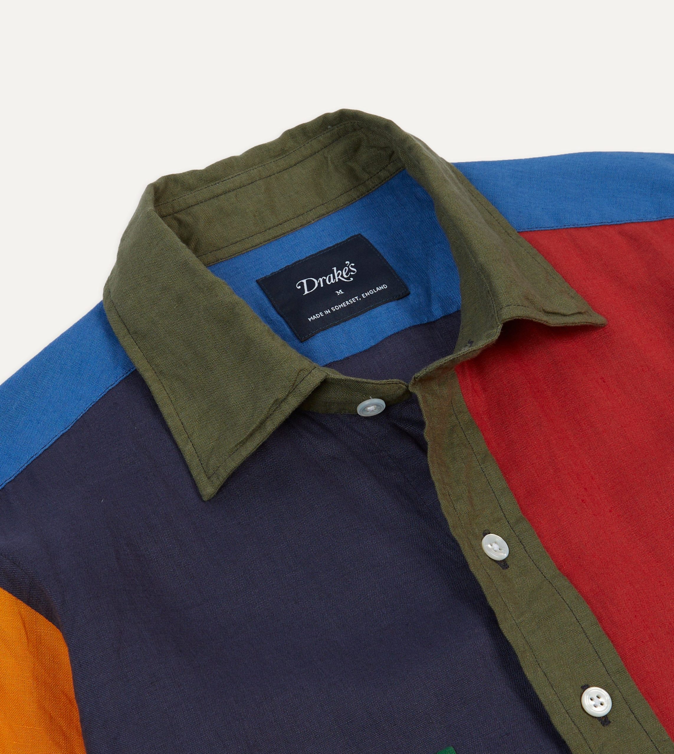 Multicoloured Linen Two-Pocket Fun Work Shirt - Image 3