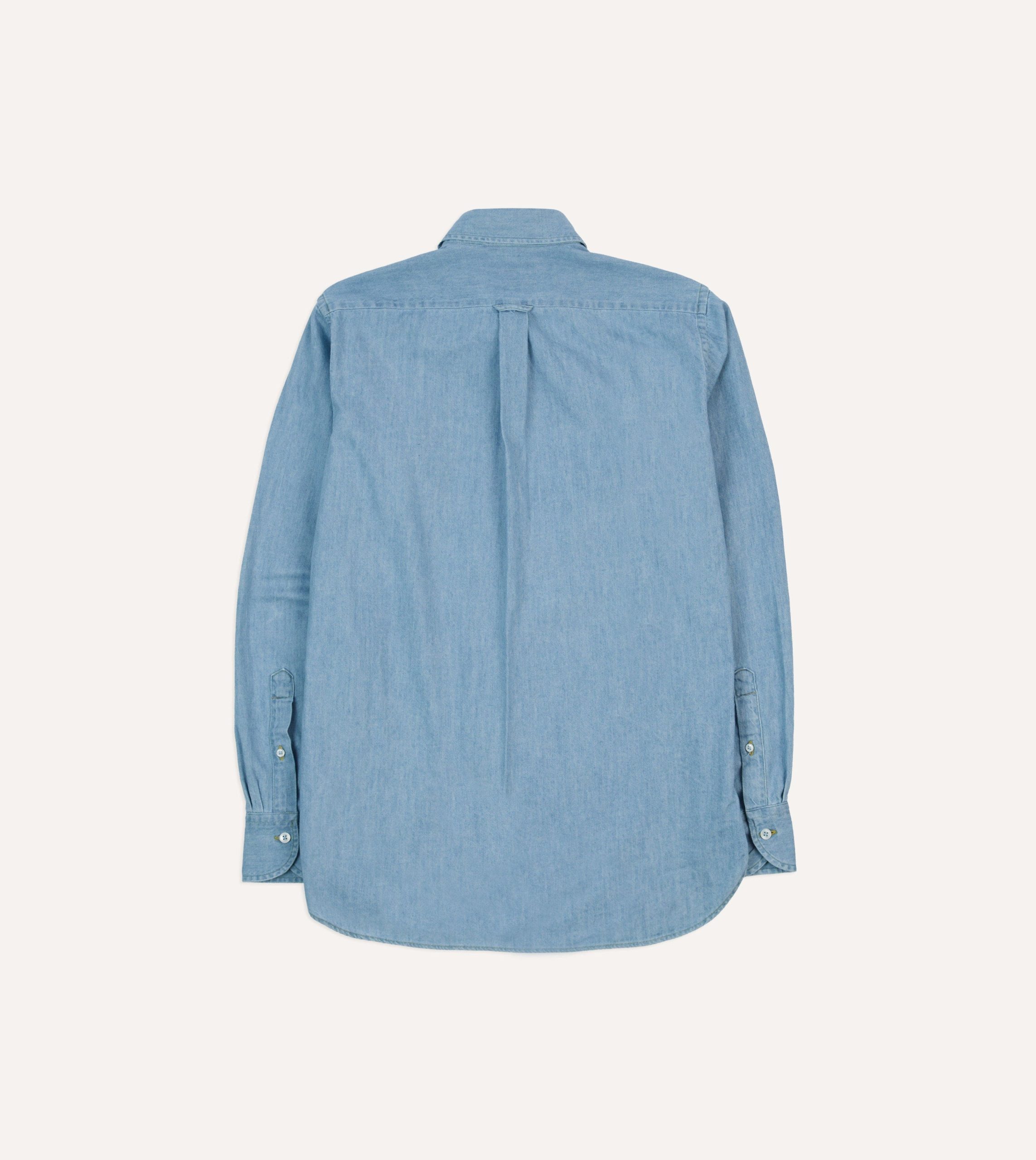 Bleach Wash Denim Work Shirt - Image 6