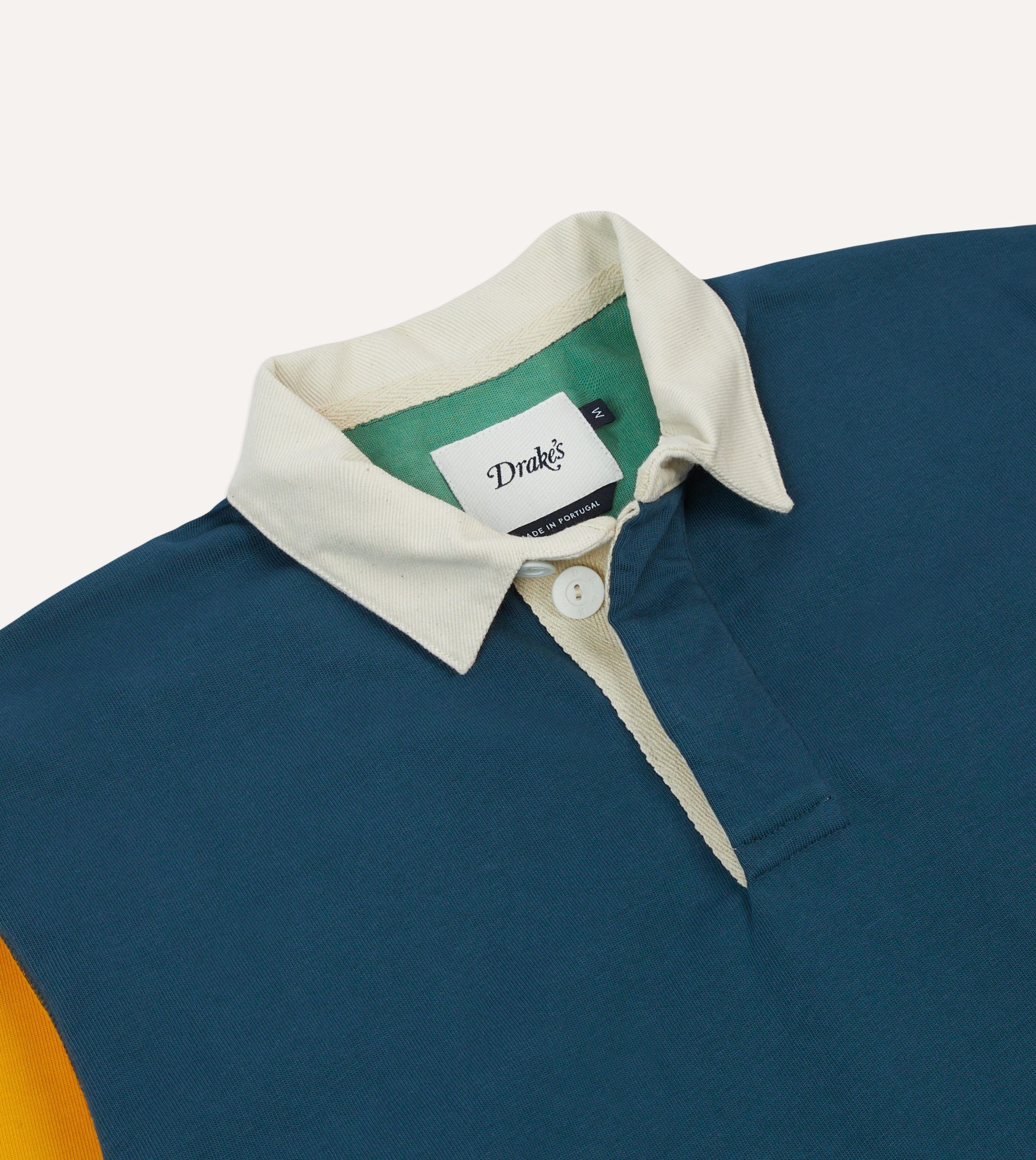 Navy. Yellow. Red and Green Colourblock Cotton Rugby Shirt - Image 3