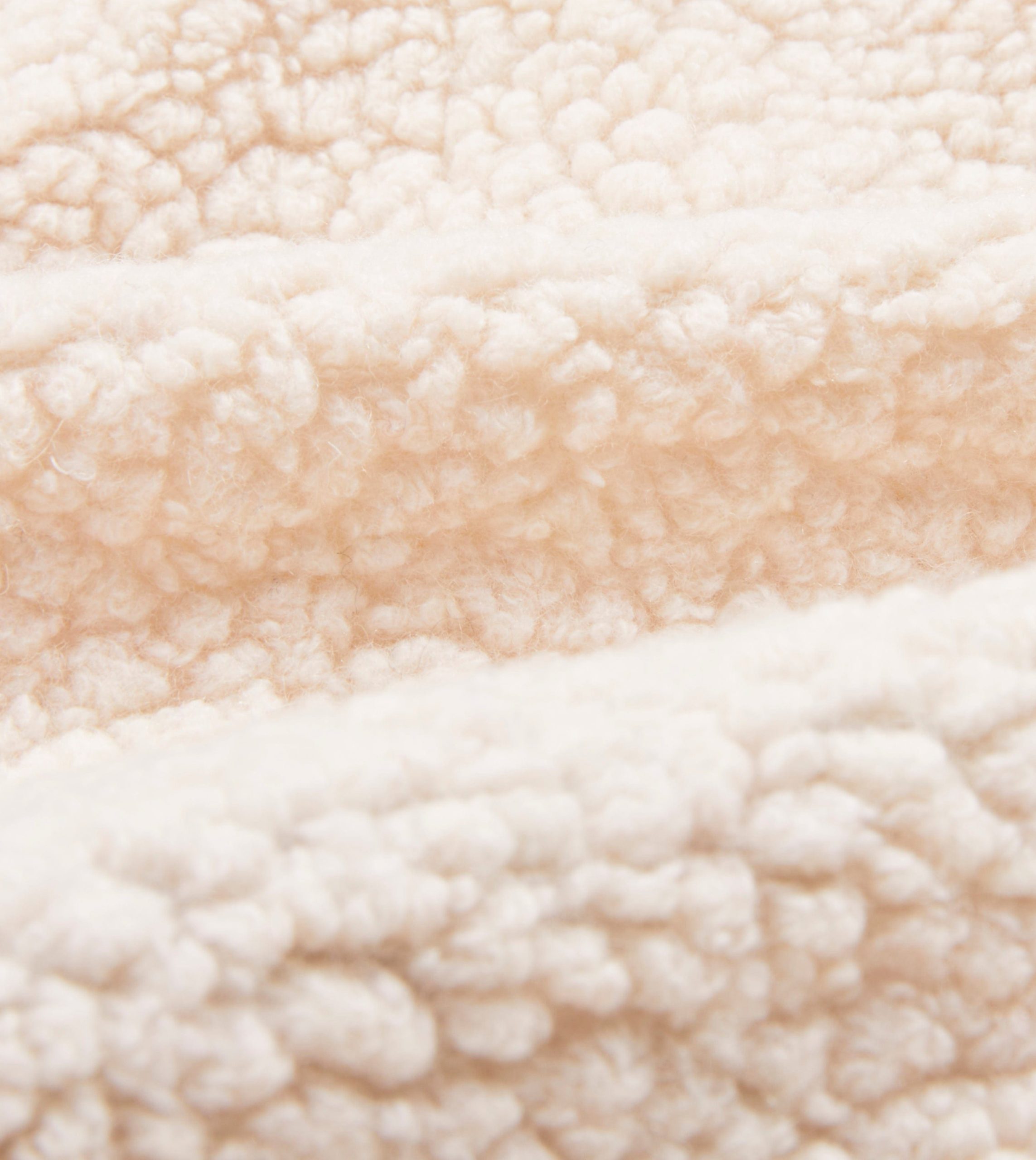 Ecru Boucle Wool Zip Fleece Jacket - Image 2