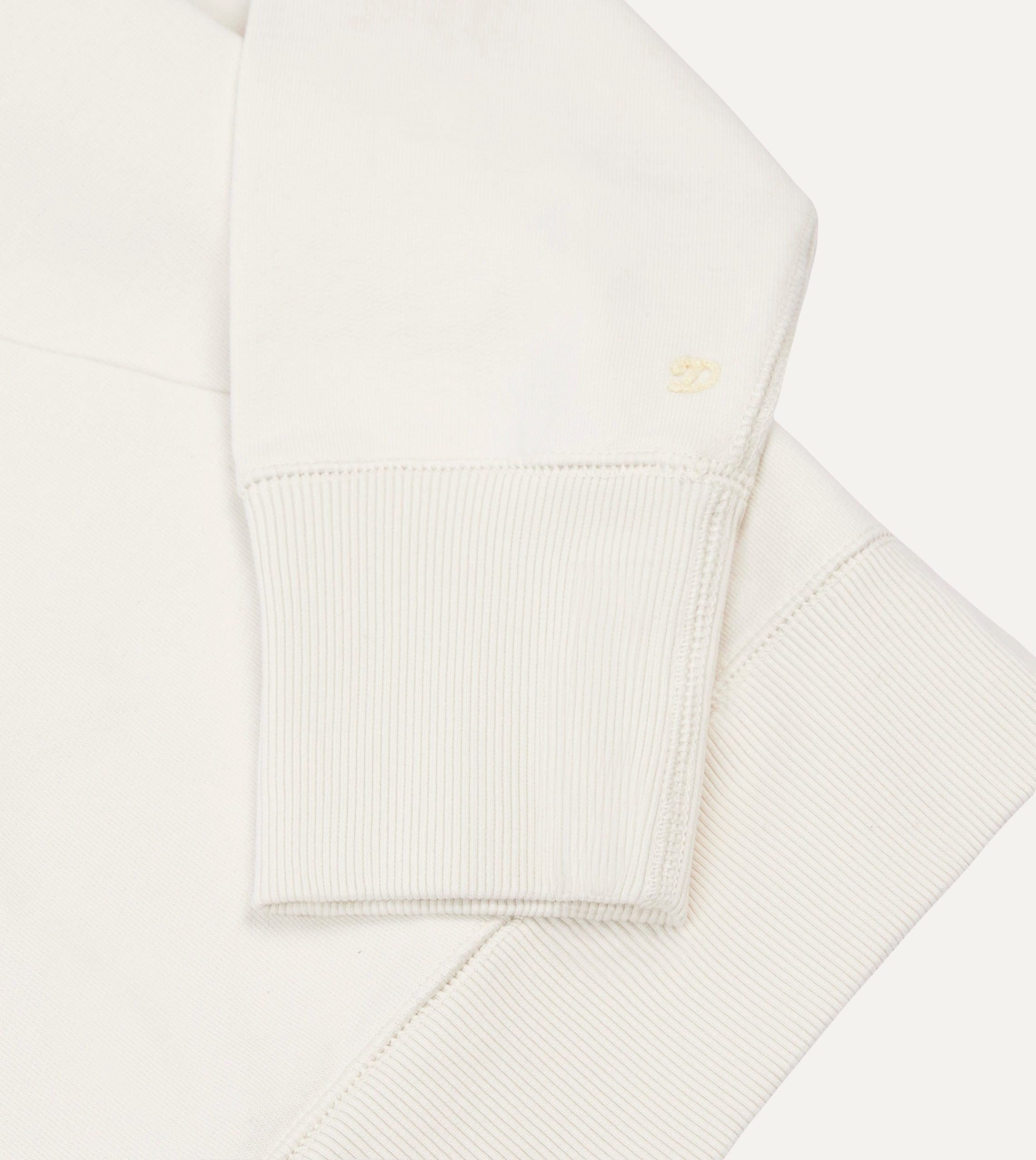Ecru Cotton Quarter Zip Sweatshirt - Image 4