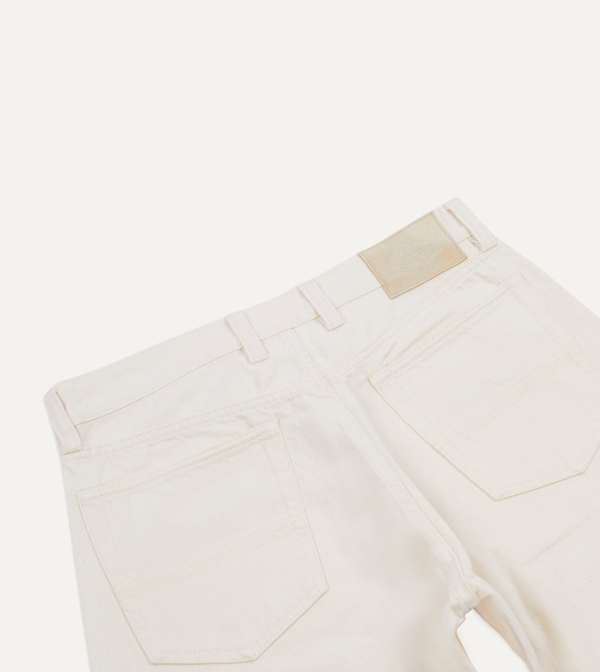 Ecru 12.7oz Selvedge Denim Tonal Stitch Five-Pocket Jeans - Image 5