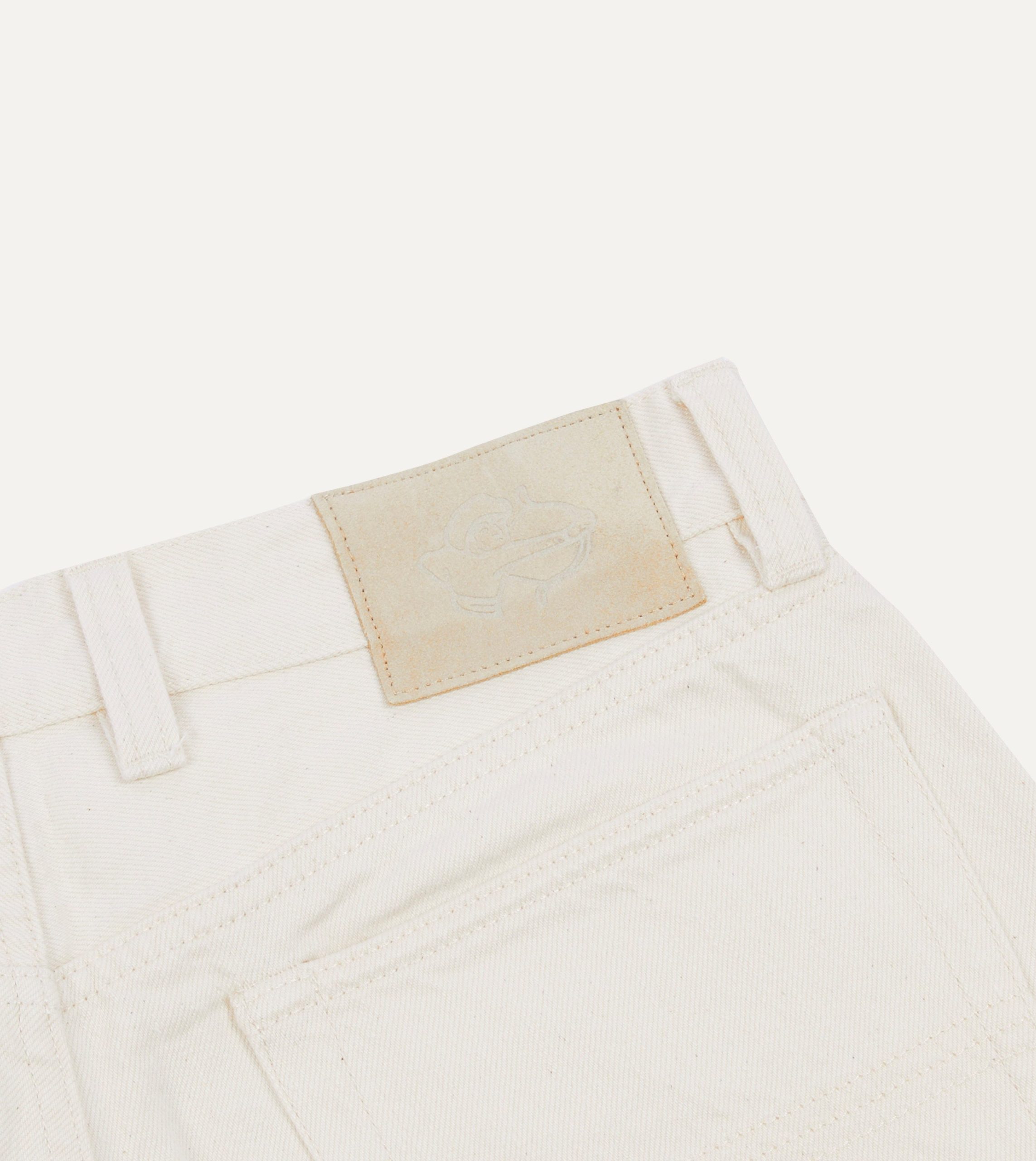 Ecru 12.7oz Selvedge Denim Tonal Stitch Five-Pocket Jeans - Image 6