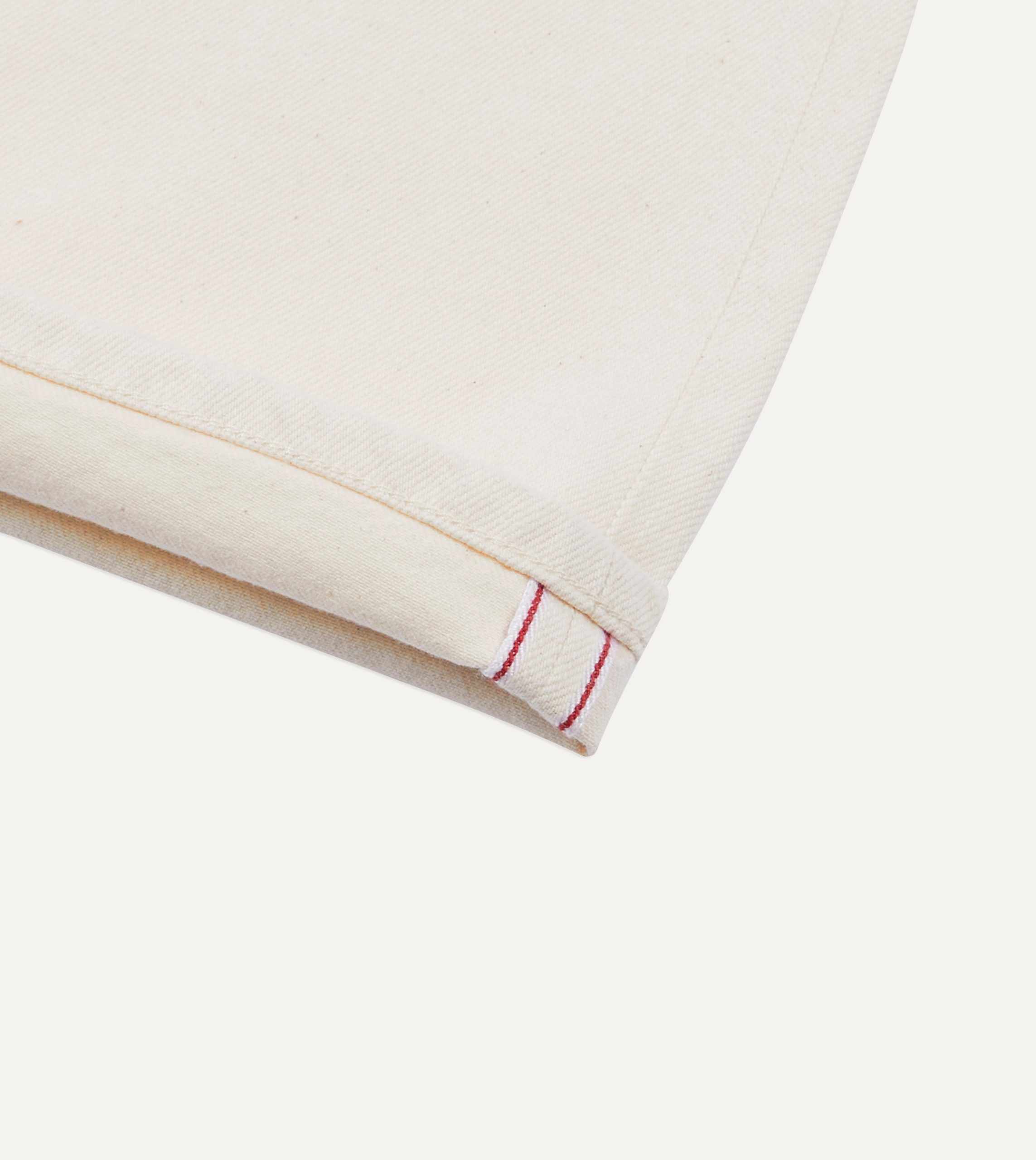 Ecru 12.7oz Selvedge Denim Tonal Stitch Five-Pocket Jeans - Image 7