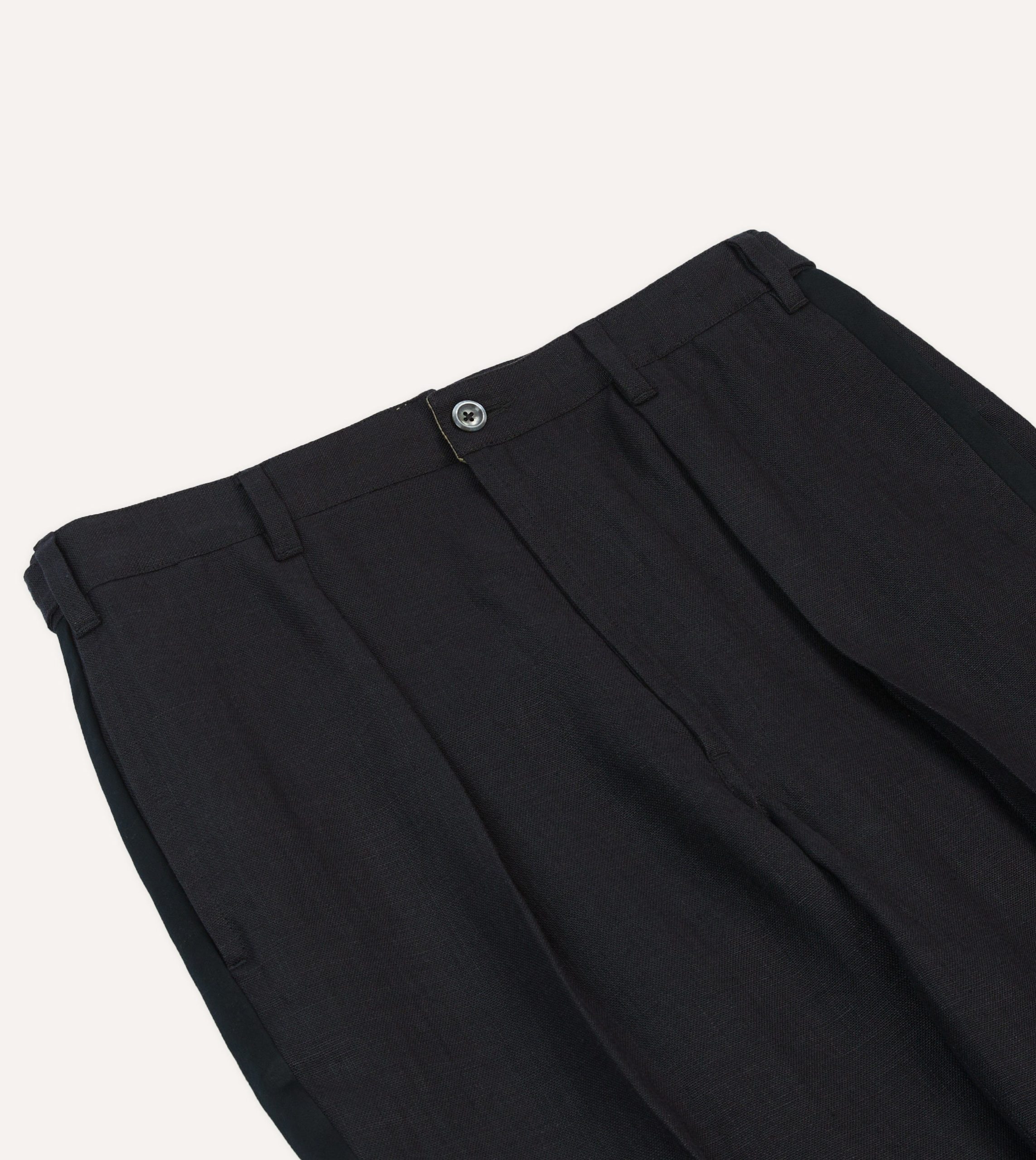 Black Linen Games Dinner Trousers - Image 4