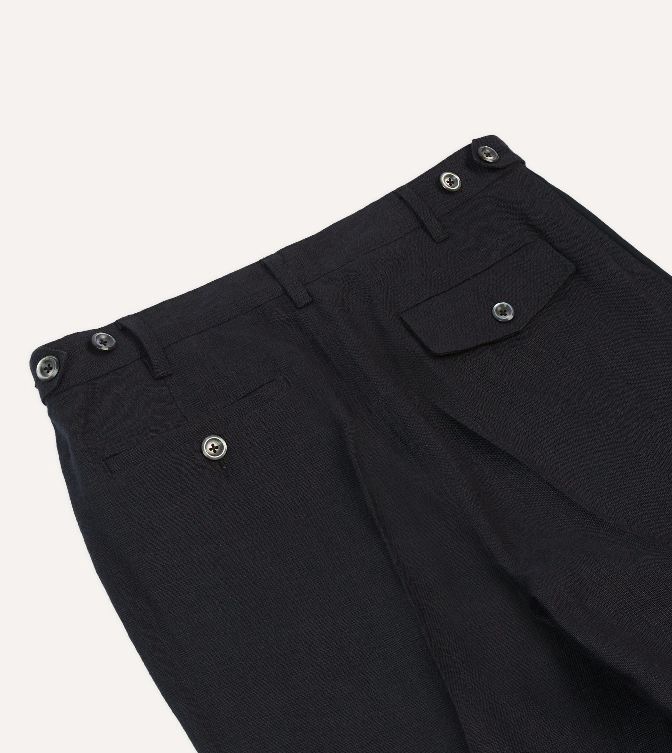 Black Linen Games Dinner Trousers - Image 5