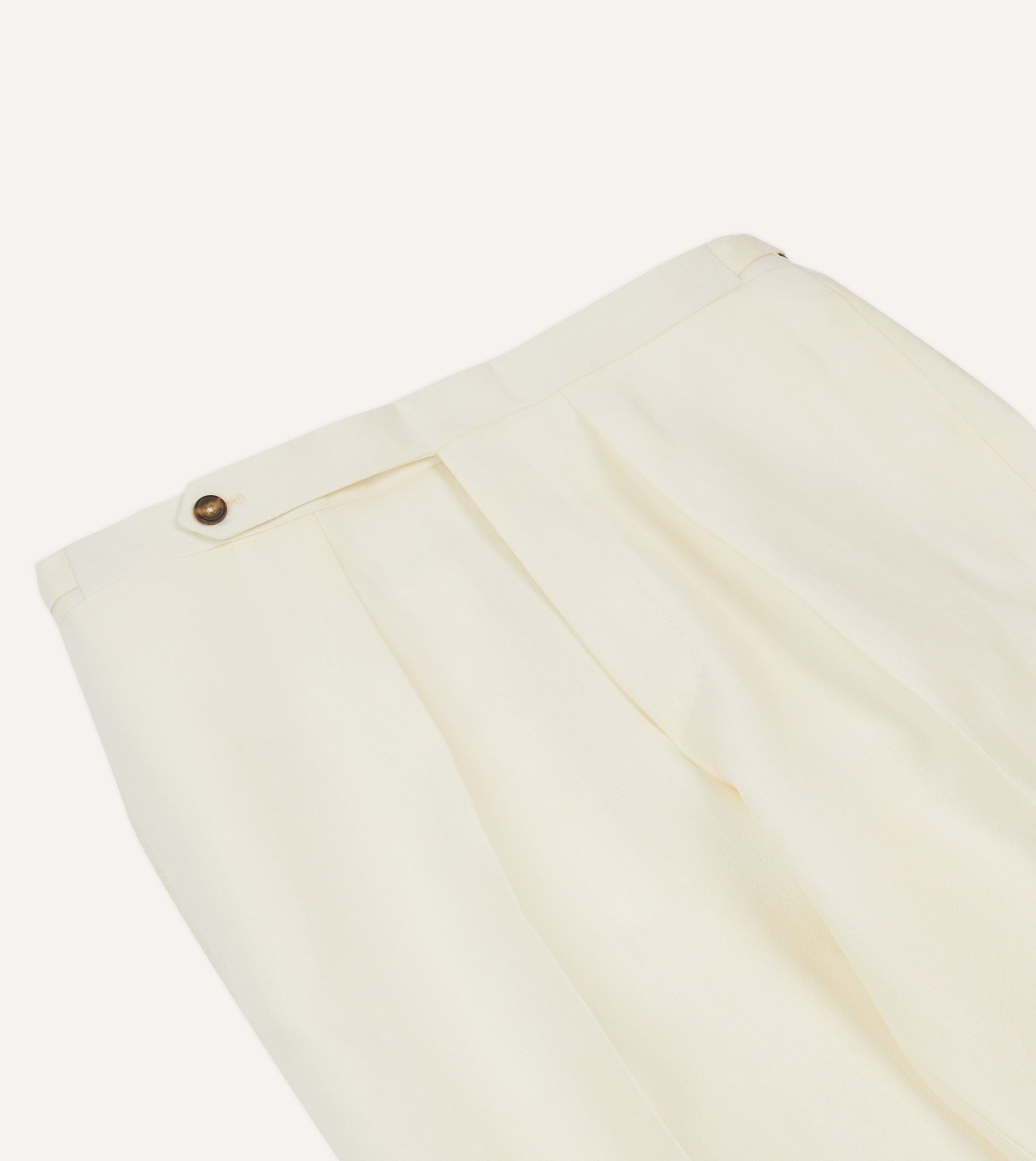 Ecru Irish Linen Single Pleat Trouser - Image 4