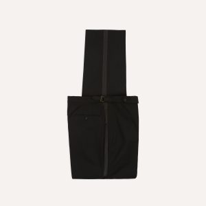 Black Wool Shawl Collar Tuxedo Trousers