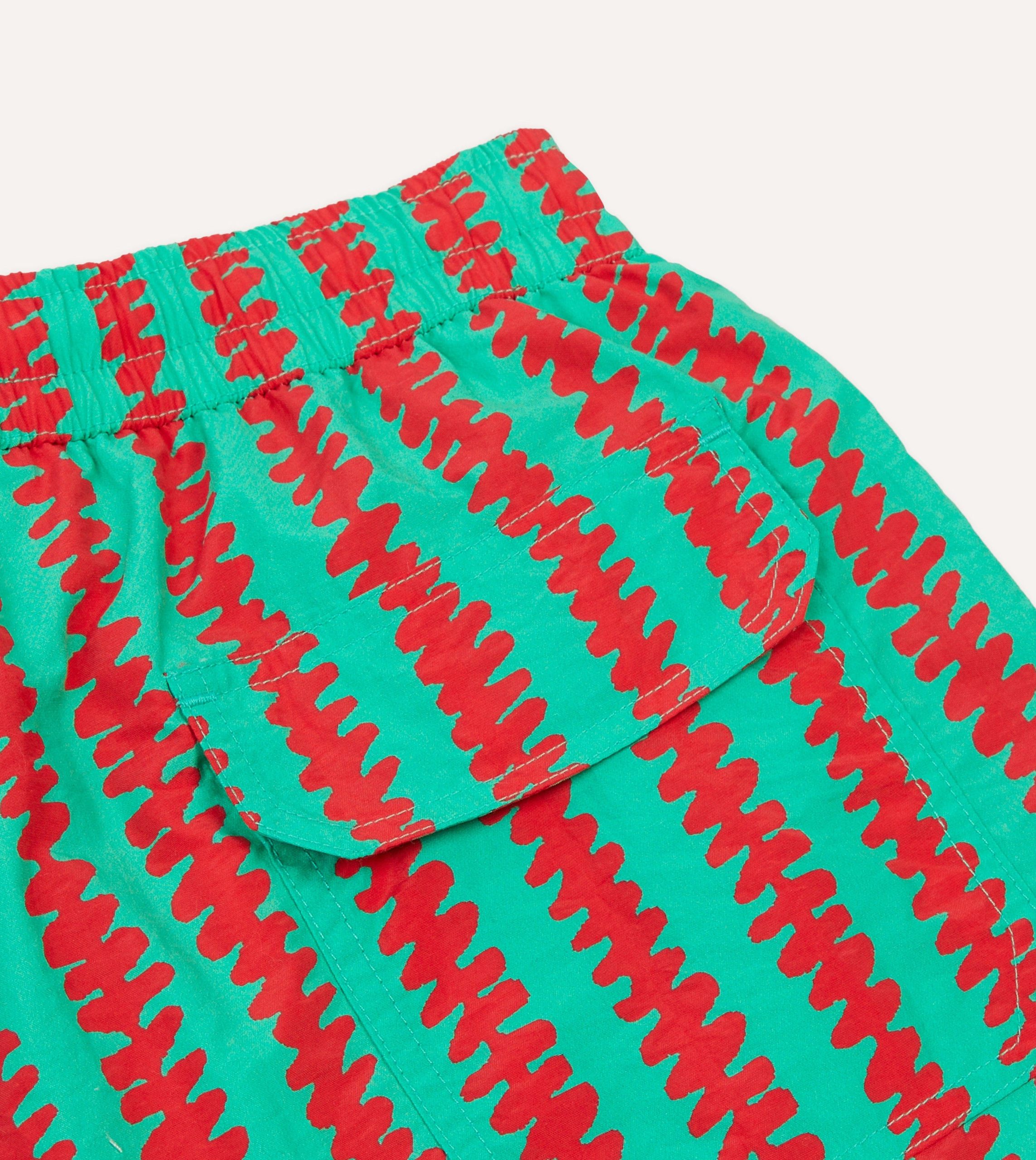 Kilim Stripe Print Nylon Drawstring Swim Shorts - Image 4