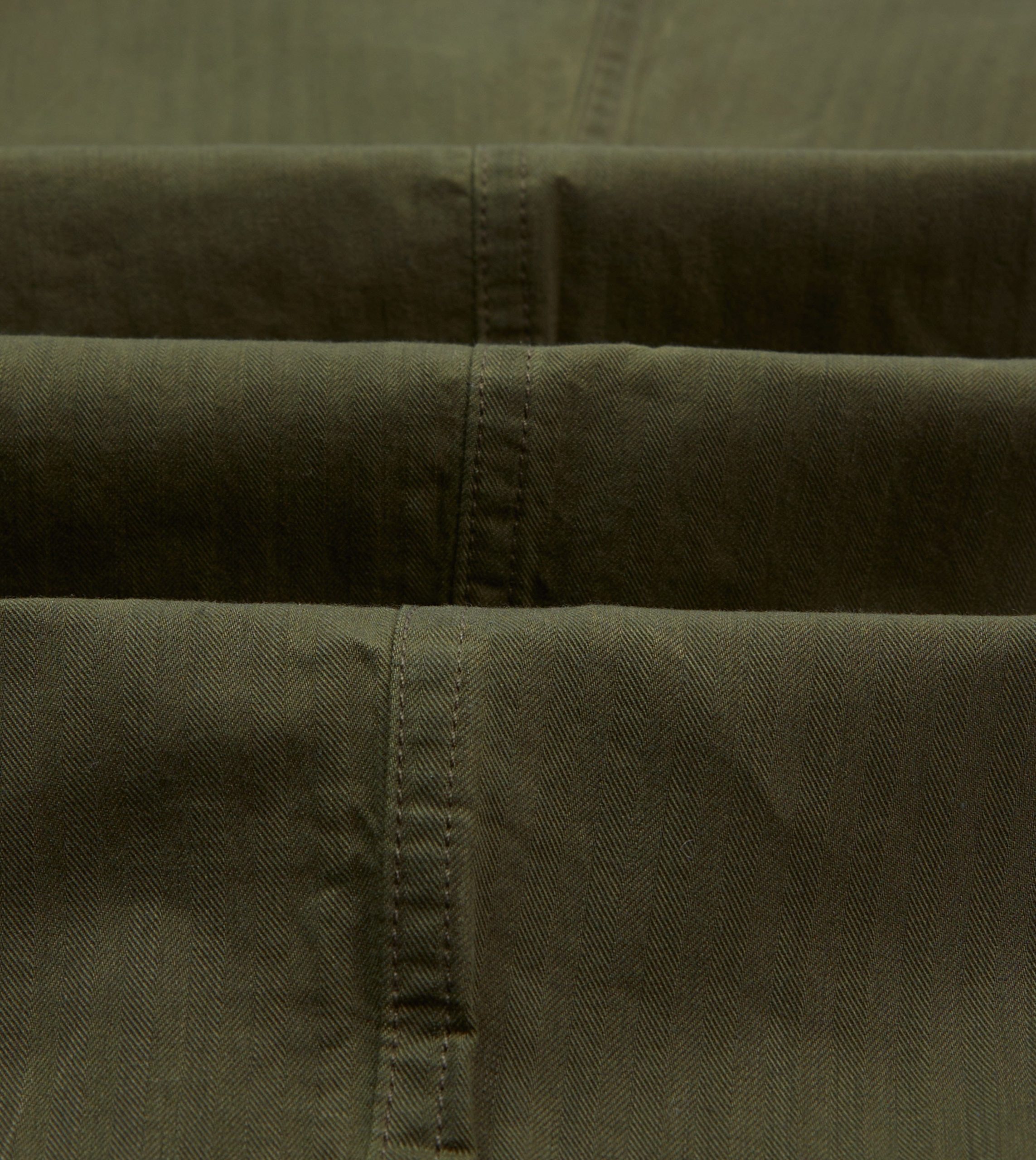 Drake's and New Balance Waxed Herringbone Cotton Games Trousers - Image 2