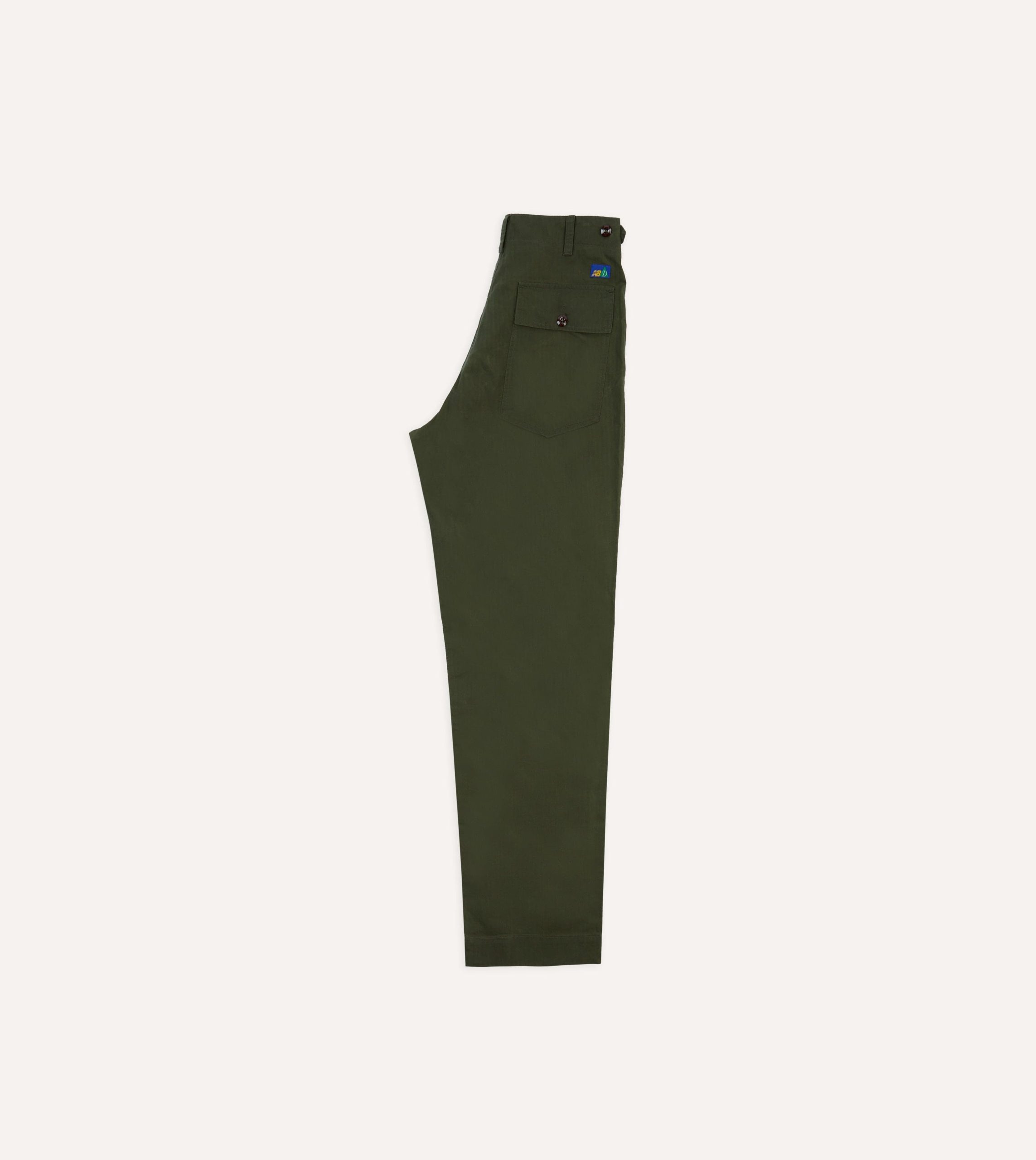 Drake's and New Balance Waxed Herringbone Cotton Games Trousers - Image 7