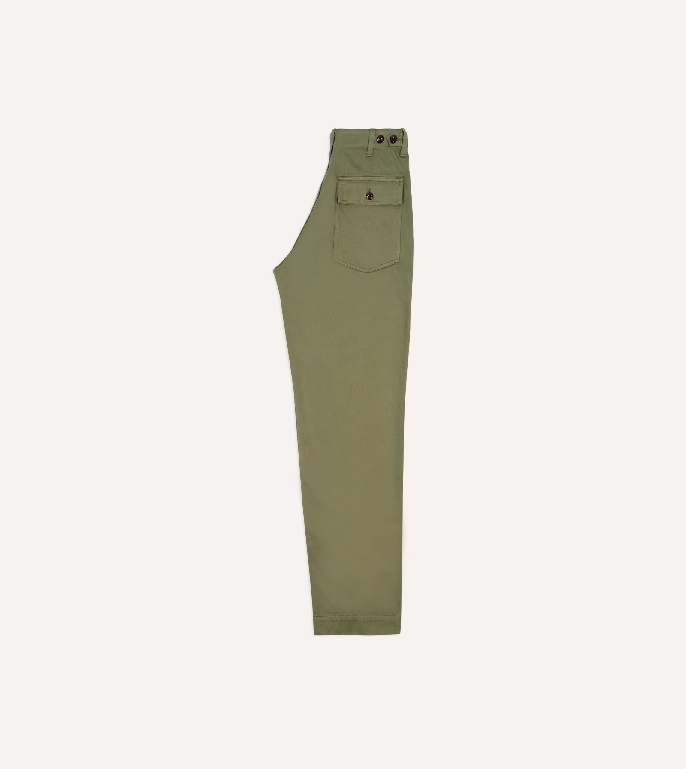 Light Olive Cotton Fatigue Trouser - Image 6