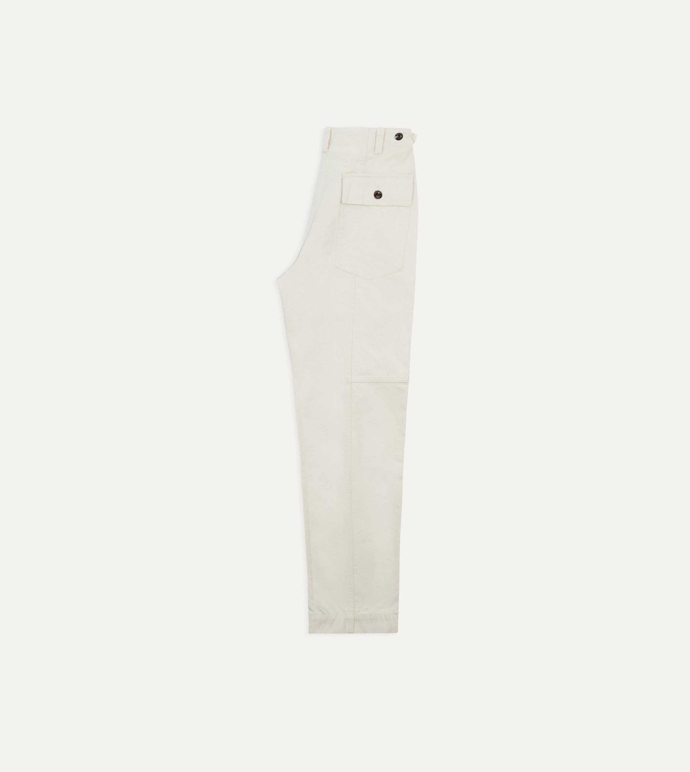 Ecru Cotton Canvas Panel Trousers - Image 6