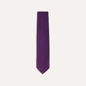 Purple Large Knot Grenadine Silk Tipped Tie