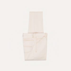 Ecru 12.7oz Selvedge Denim Contrast Stitch Five-Pocket Jeans